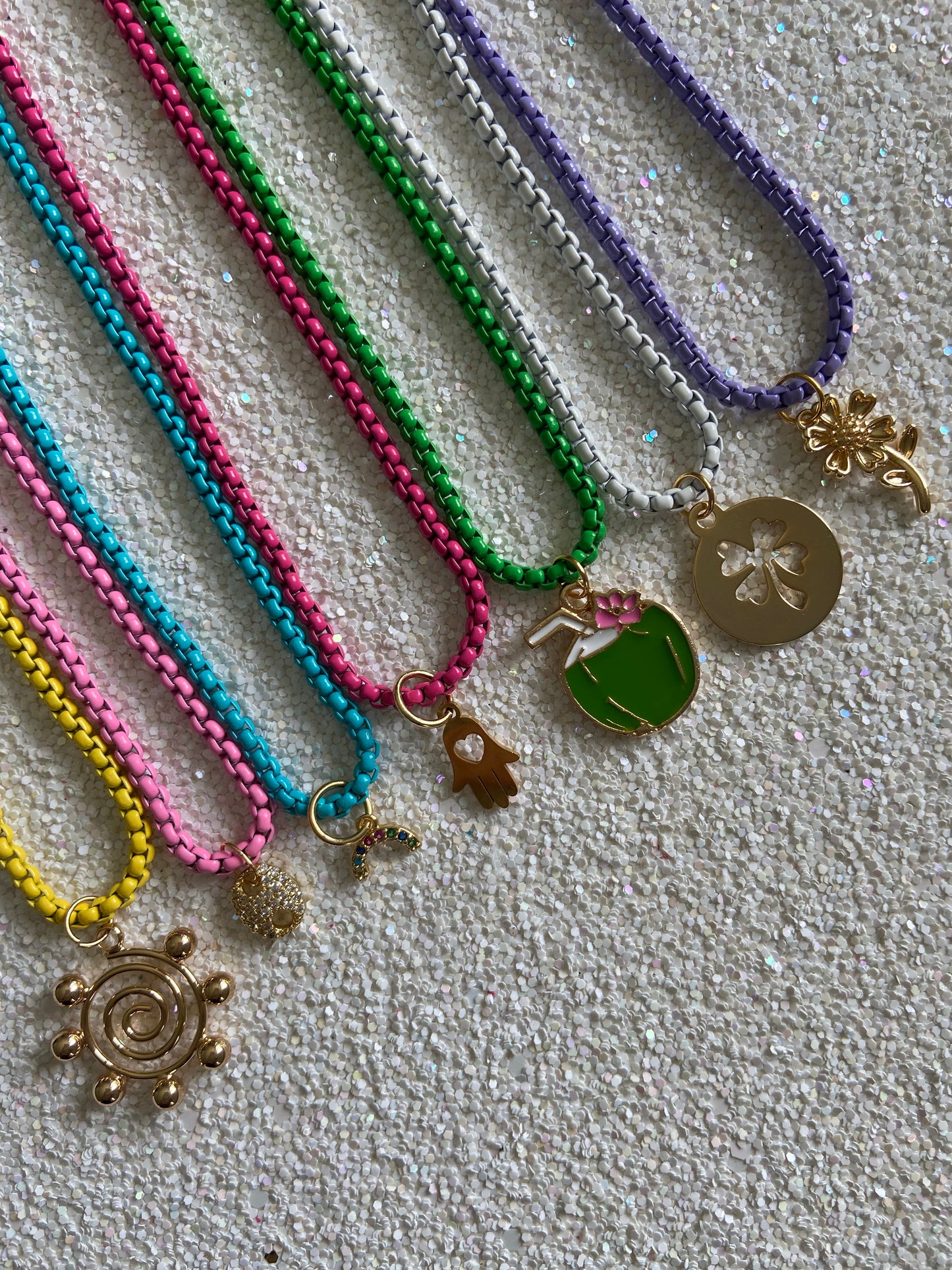 Colorful Enamel Chain with Charm