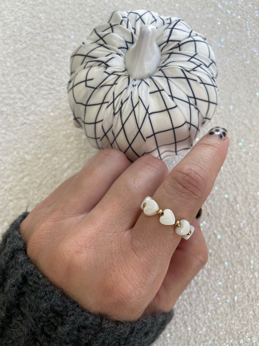 White Heart Ring